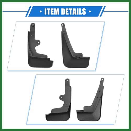 Image of Motoforti Mud Flaps Kit Compatible for Mazda CX-30 2020-2023, Quality Plastic Black Front and Rear Splash Guards Long-Lasting