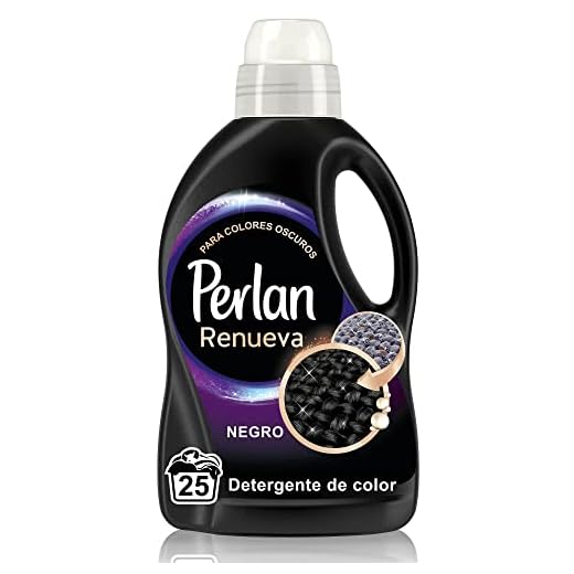 Perlan Renueva Negro Detergente para Ropa Oscura (25 lavados), Detergente en Líqudio para Colores Oscuros, Detergente de Color oscuros para Reavivar los colores y Renovar las Fibras