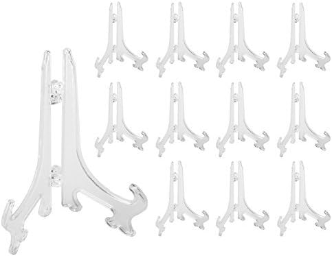 Caballetes de plástico transparente de 35 pulgadas soportessujetadores de placa para mostrar fotos tarjetas u otros artículos en bodas decoración