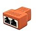 Produktbild Homyl RJ45 Splitter Adapter 1 bis 2 Dual Female Port, Cat 5 / Cat 6 LAN Ethernet Splitter Adapter - Orange