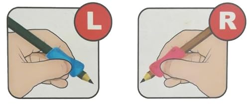 KEYROAD Ergonomischer Stiftehalter für Kinder zum Schreibenlernen/Für Links- und Rechtshänder/Hilft beim Schreibenlernen / 2 Stück pro Packung/Grün und Rosa