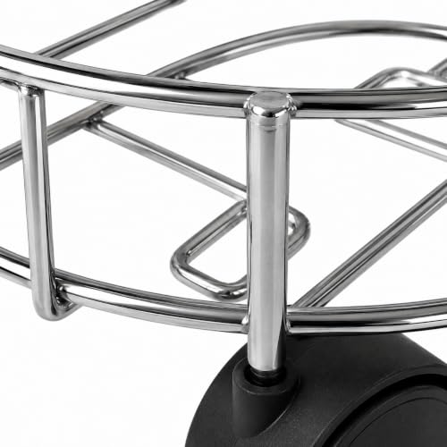 Image of Gas Cylinder Trolley with Wheel | LPG Stainless Steel Cylinder Stand with Rubber Protection for Daiy Kitchen Use | 4 Plastic Wheels Easily Movable Trolley (Wired Trolley)