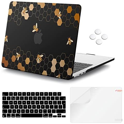 iCasso Compatible with MacBook Air 13.6 Inch Case 2022 Release A2681 M2, Plastic Hard Shell Case with Keyboard Cover & Touch ID Retina Display, Bee Cover
