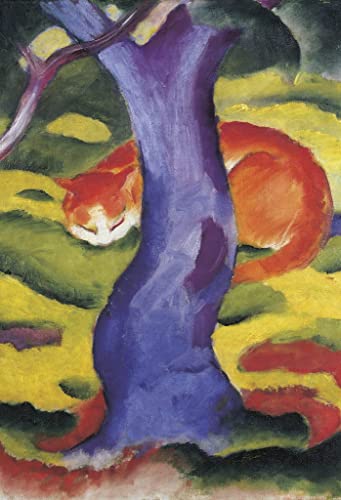Impression d'art chat derrière l'arbre Marc pour une décoration murale poétique