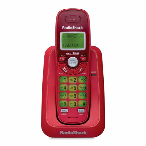 Teléfonos Inalámbricos, Office Product Radio Shack Teléfono Inalámbrico con identificador de Llamadas, Teclado retroiluminado Verde, 4 Diferentes timbres al Sonar y con tecnología DECT 6.0