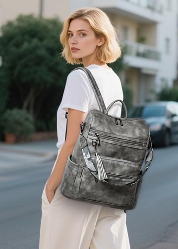 Mochila para laptop mujer de cuero sintético 15.6 pulg miniatura 2