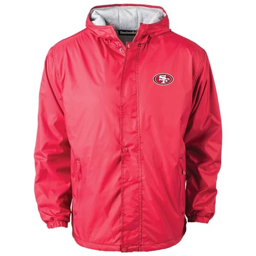 Dunbrooke Legacy Denver Broncos, Full‐Zip Jacket Men’s Hooded Midweight Wind & Water Resistant Outerwear, navy, XLT