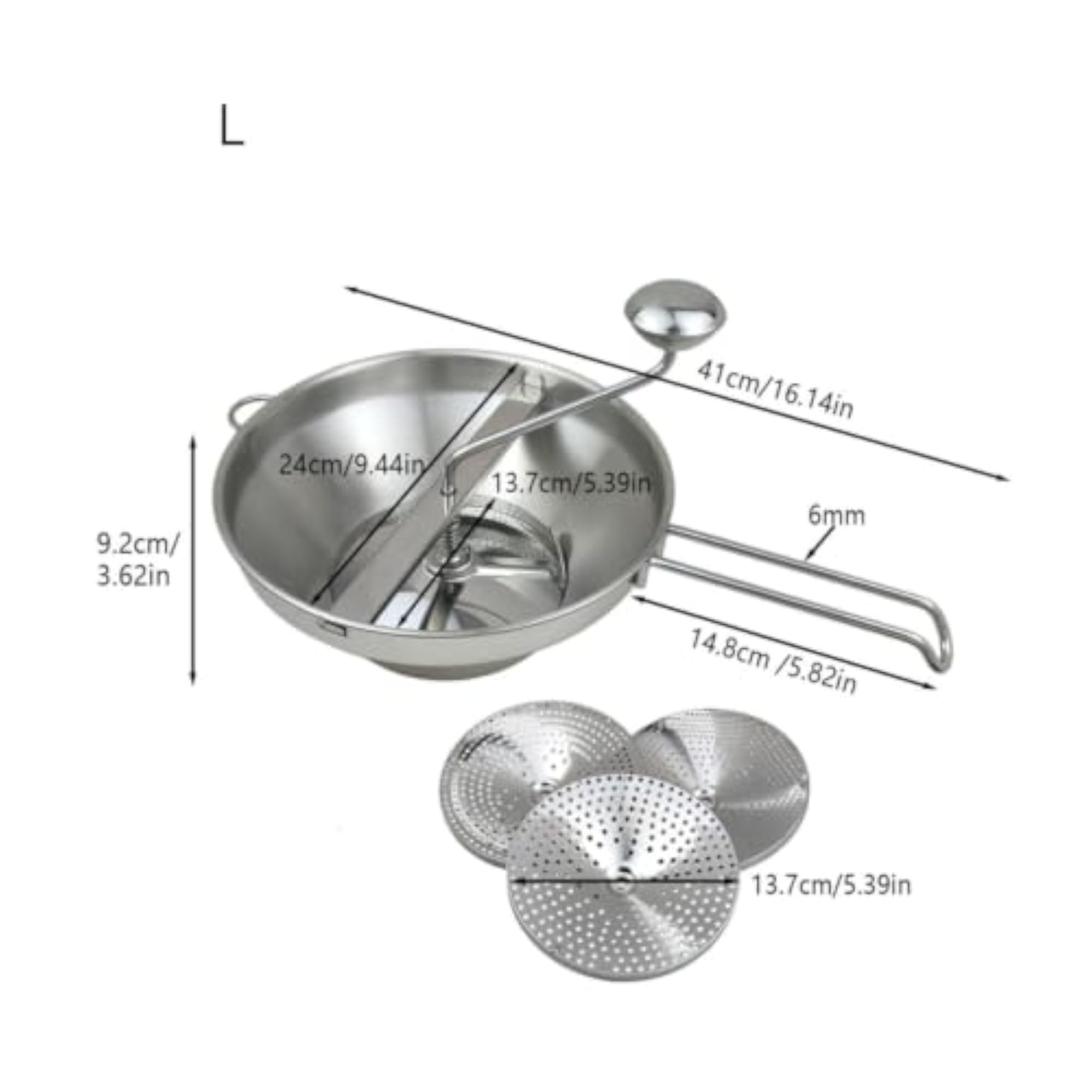 Easy to Clean Stainless Steel Food Mill, Multifunctional
