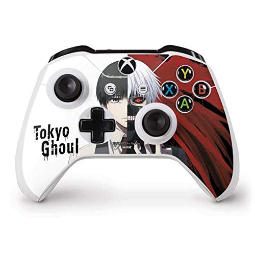 Skinit Decal Gaming Skin Compatible with Xbox One S Controller - Officially Licensed Funimation Ken Kaneki Split Design