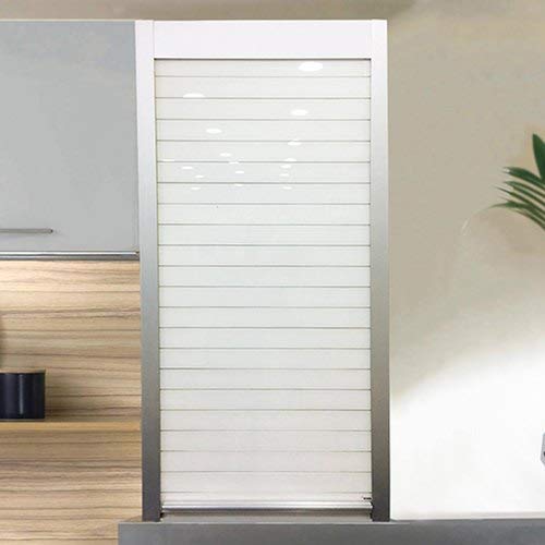 DBR 24 Inches Kitchen Cabinet Glass Rolling Shutter (White)