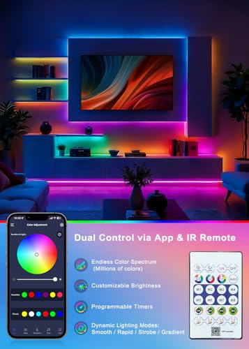 Tira de luces LED RGBIC 5 metros, con control remoto miniatura 3
