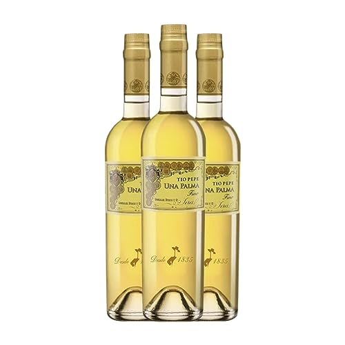 González Byass Tio Pepe Fino Una Palma Palomino Fino Manzanilla-Sanlúcar de Barrameda Botella Medium 50 cl Vino generoso (Caja de 3 Botella Medium de 50 cl)