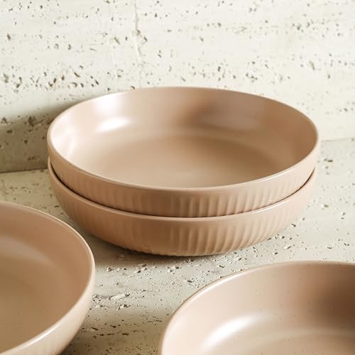 Image of Stone Lain Logan Stoneware Pasta Bowl Set of 4, Beige