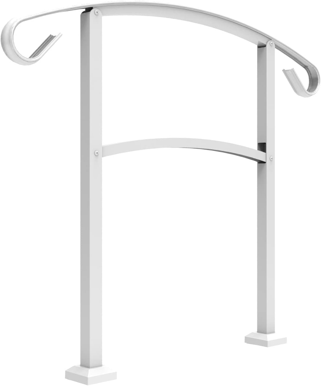 White Aluminum 3-Step Handrail Kit for Porch Stairs