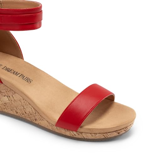 Image of DREAM PAIRS Women's Open Toe Buckle Ankle Strap Platform Wedge Sandals Summer Shoes.