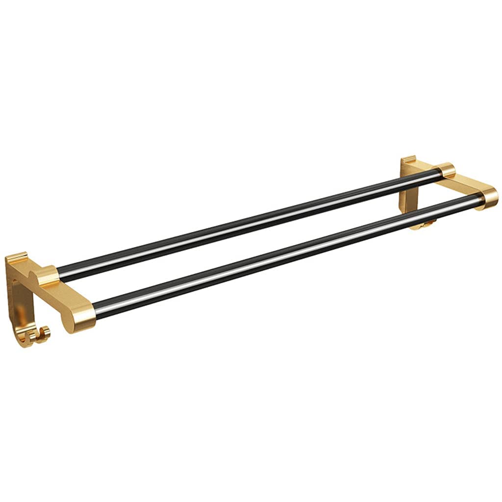 Toallero multifunción con estantes de aluminio y doble brazo de pared