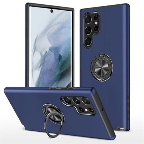 Coque Galaxy A35 rigide bleue anneau support et protection arrière