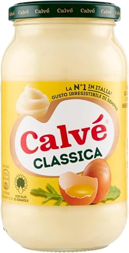 Calvé Maionese Classica, Formato 450 ml, Maionese Calvé Classica con Olio di Semi di Girasole, Ideale per Sandwich e Tartine, Senza Conservanti e Senza Zuccheri, Senza Glutine, Vegetariano