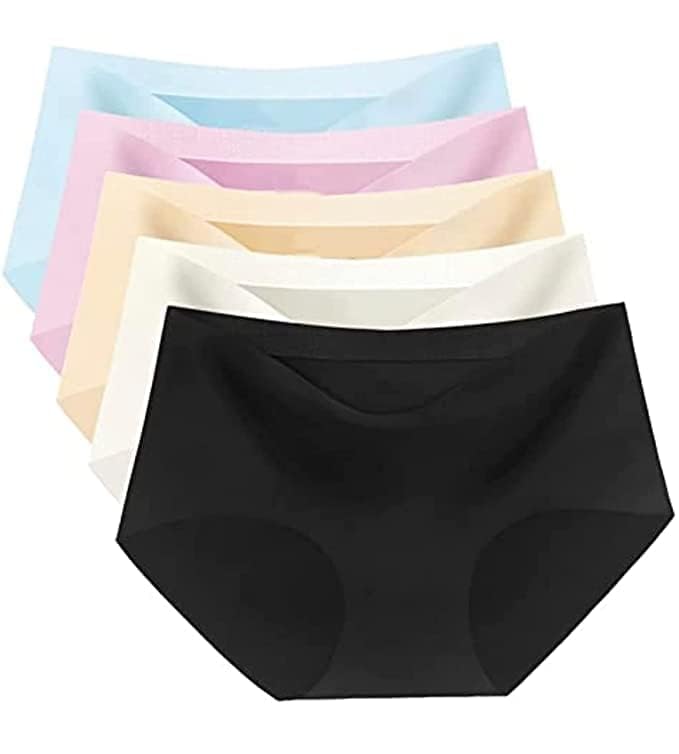 shophousses street Women Cotton Seamless Panties Womens Silk Panties Women Hipster Panties Medium Waist Briefs Hipster Underwear Pack of 3 Multicolour-picture-56