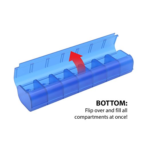 Image of EZY DOSE Weekly (7-Day) Pill Organizer, Vitamin Case, and Medicine Box, X-Large Compartments, Easy Fill All Compartments at Once, Color May Vary (Pack of 2)