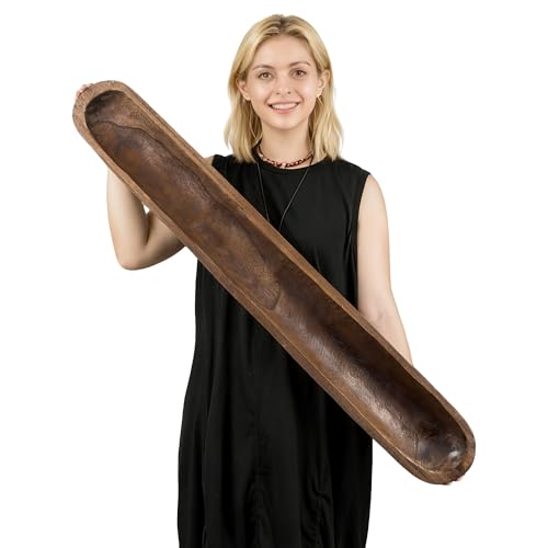 Hanobe 39 Large Wood Decorative Dough Bowl for Dining Table Centerpiece