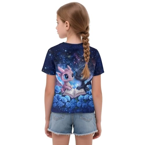 DISNIMO Girls Crop Top Short Sleeve Summer T Shirt Tie Hem Tee Shirts for Kids Cute Clothes2
