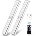 Litake Wireless Under Cabinet Lighting Rechargeable,32 LED Cordless Remote LED Closet Wardrobe Lights, Dimmable Stick On Battery LED Under Cabinet Lights for Kitchen,2 Packs