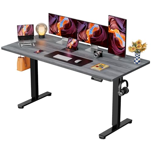 Image of ErGear Height Adjustable Electric Standing Desk, 71 x 30 Inches Sit Stand up Desk, Memory Computer Home Office Desk, Grey
