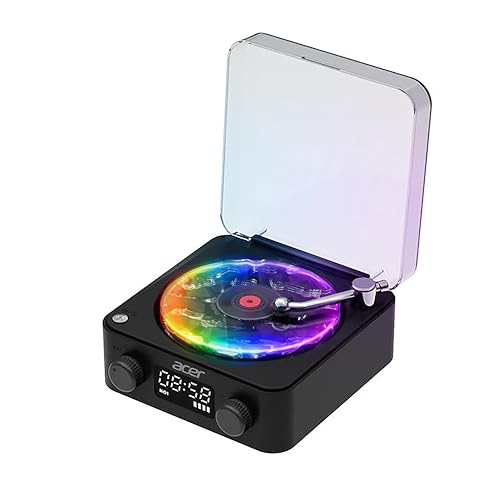 acer DreamWave Bluetooth 5W Speaker with Built-in 1500mAh Battery | TF Card & AUX Support | Water Ripple Night Light, White Noise Sound Machine, RGB Ambient...