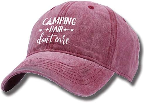 HHNLB Unisex Camping Hair Don't Care-1 Vintage Jeans Baseball Cap Classic Cotton Dad Hat Adjustable Plain Cap