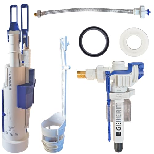 Ersatzteilset für Geberit Unterputzspülkasten UP100, UP300, UP320, UP320Y, Sigma und Delta (Flexschlauch, Heberglocke, Korb, Dichtungen, Füllventil)