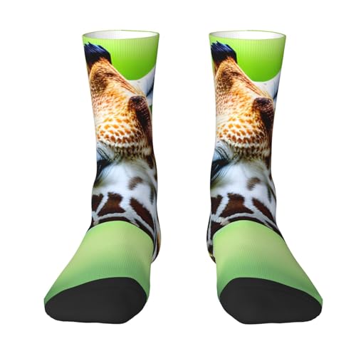 Cartoon Giraffe Sport Socks Cushioned For Brace Comfort Secure Fit & Breathable Sports, Recovery & Daily Wear 1 Pair