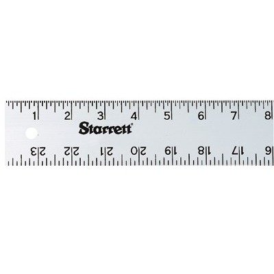 Starrett Straight Edge Aluminum Rule - Ideal for Schools, Shops, Metal Workers and Wood Workers - 96 Inch Length, 2 Inch Width, 125 Inch Thickness, 1/8 Inch, 1/16 Inch English - ASE-96