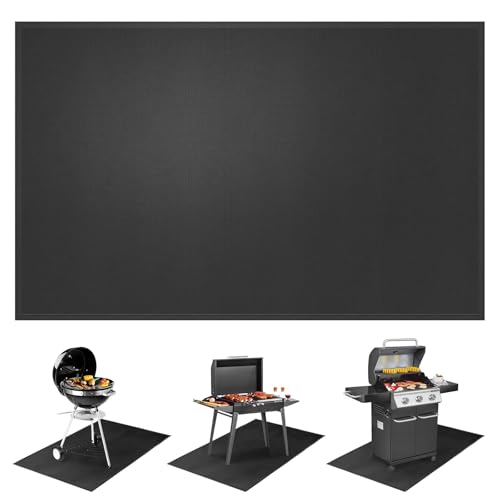 Mondoshop Feuerfeste Unterlage 100 × 150 cm- Bodenschutzmatte,Hitzeschutzmatte, Splatter Matte, Grillmatte für Gasgrill, Holzkohlegrill, Feuerschale, Kamin, Rasen, Terrasse, Camping & Outdoor BBQ