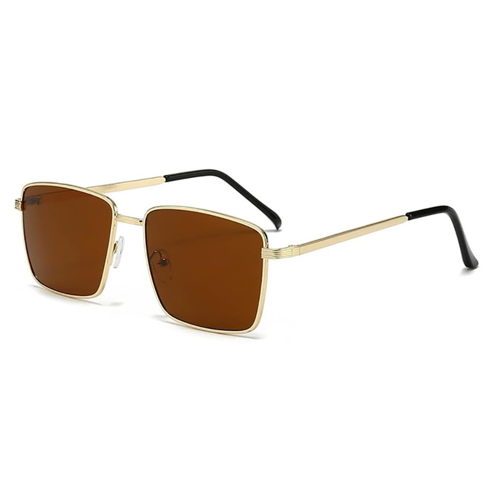 Occhiali da sole quadrati da uomo con montatura grande, protezione UV400, occhiali da sole vintage da donna con montatur