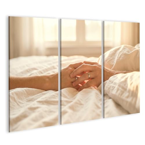 Décoration murale pour chambre à coucher tableau sur toile romantique amoureux 3 pièces