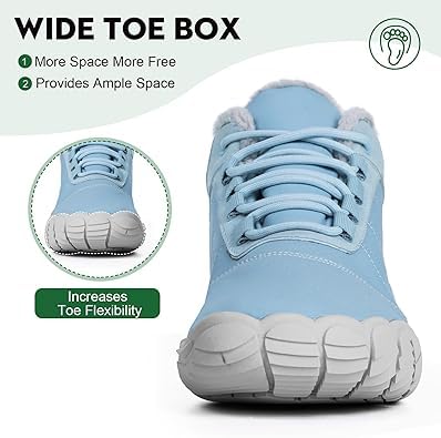 Image of Hi-Y2Kgirls Winter Hike Barefoot Boots Women, Snow Boots for Women Wide Toe | Winter Hike Barefoot Boots Women, Snow Boots for Women Men Wide Toe Waterproof Non-Slip Ankle Shoes
