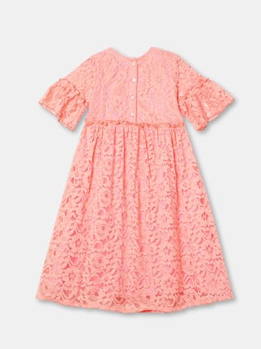 Image of ZION Girls Lace Dress with Bell Sleeves & Ruffles | Perfect for Every Occasions | 2-14 Years, Multiple Colors