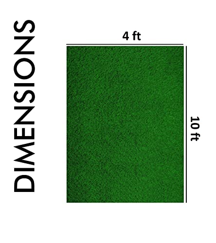 Image of Yellow Weaves 45 MM High Density Artificial Grass Carpet Rectangular Mat for Balcony, Lawn, Door, (4 X 10 Feet),Green