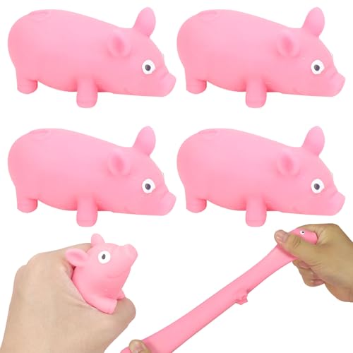 Juguete antiestrés cerdo 4 piezas antiestrés cerdo juguete antiestrés juguete descompresión cerdito rosa cerdito juguete antiestrés juguetes para adultos niños