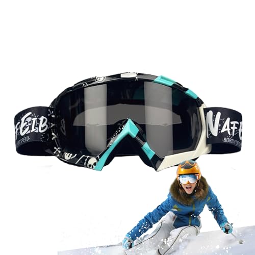 Generisch Gafas de esquí antivaho – Gafas de snowboard con protección UV unisex | Gafas de nieve resistentes al viento y a los arañazos – Marco de TPU doble disco perfecto para esquí, snowboard
