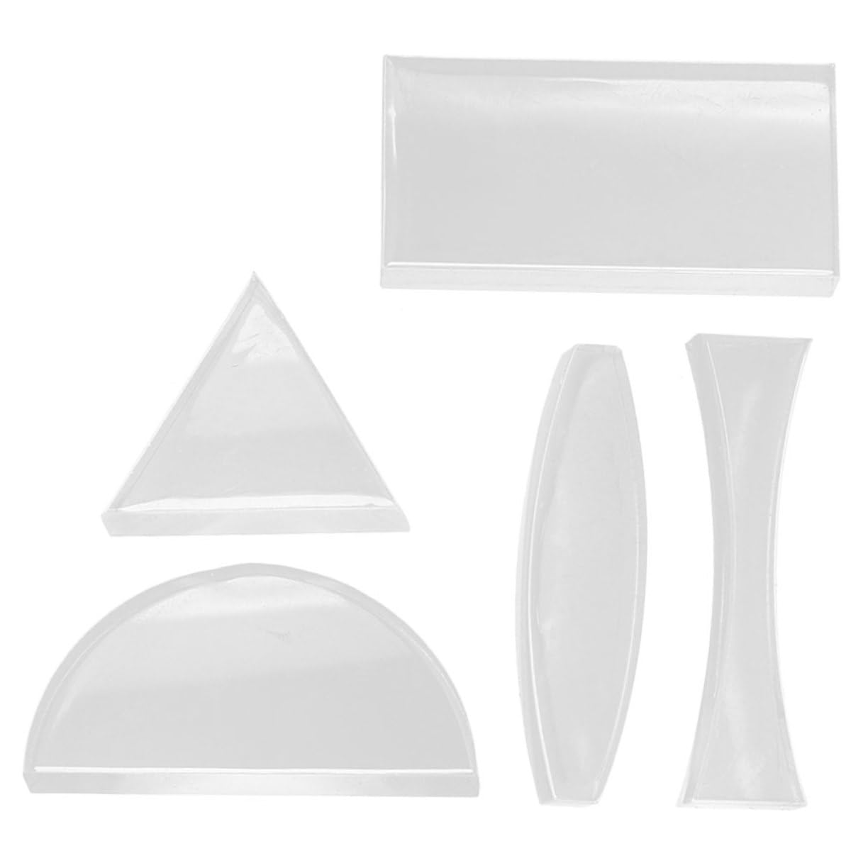 CANIGHT Science Teaching Tools 5pcs Glass Concave Convex Lenses Physics Experiment Kit Lightweight Compact for Learning Light Properties