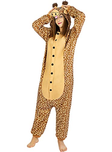 Funidelia | Déguisement Girafe Onesie pour Femme et Homme Taille XL Animaux, Désert - Couleur: Multicolore, Accessoire pour déguisement - Déguisements...
