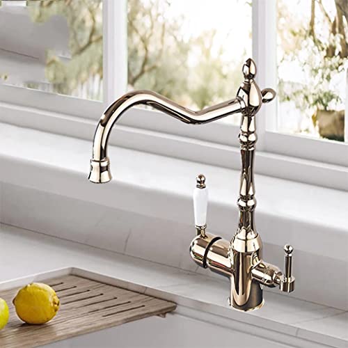 Grifo IVAINTERT de cocina con doble manija cerámica y vía de purificación 2