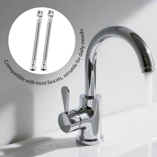 2 Stück Flexschlauch 3/8 Zol,Panzerschlauch 3/8 Zoll,Schlauch Für Wasserhahn Verlängerung,Edelstahl,Mit Anschlussstück Und Außengewinde Für Wasserhähne Eckventile,Badezimmer Und Küchenarmaturen (31cm)