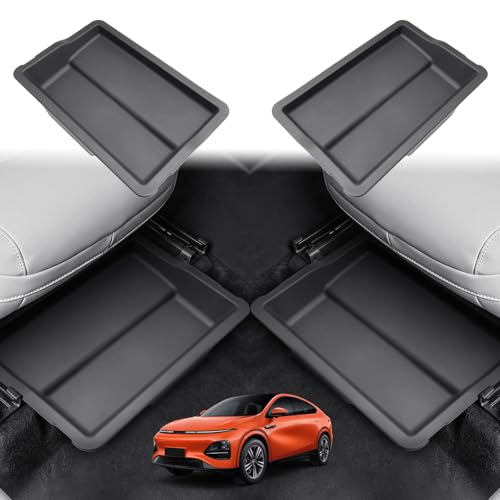 GAFAT Compatible con Nuevo Xpeng G6 2025 2026 2027 Caja de Almacenamiento debajo del Asiento, TPE Oculto Asiento Consola Central Organizador, X peng G6 Accesorios, Impermeable [Fila Delantera 2 PZS]