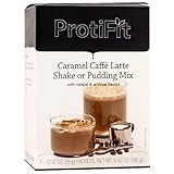 PROTIFIT - High Protein Pudding/Shake Mix, 15g Protein, Low Calorie, Low Fat, Low Carb, Aspartame Free, Idea Protein Compatible, Meal Replacement, 7 Servings Per Box (Caramel Caffe Latte)