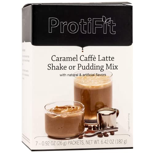 Proti Max By Bariatrix Nutrition Caramel Caffe Latte Shake Or Pudding Mix - For Weight Loss - Hunger Suppressant - 15 Grams Of Protein - 100 Calories- Meal Replacement 7 Packets 0.92 Oz Net Wt 6.4 Oz #TOP4