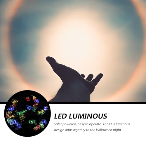 Luces solares LED en cadena con arañas multicolor 5 m miniatura 3