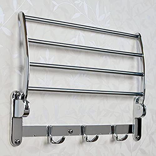 Image of LIMETRO STEEL Stainless Steel Folding Towel Rack for Bathroom /Bathroom Rack /Bathroom Hanger /Towel Stand /Towel Hanger (18 inch)